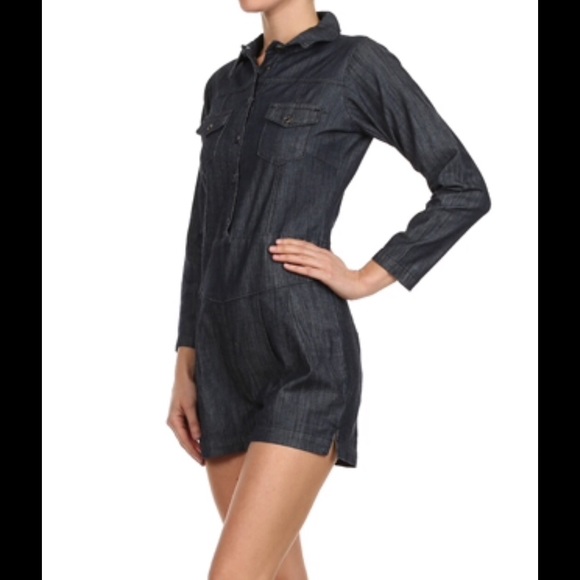 Denim Jean Romper - Picture 2 of 2